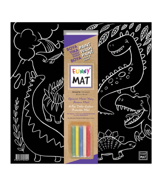 Funny Mat Black (Tebeşirli) // Dinozorlar