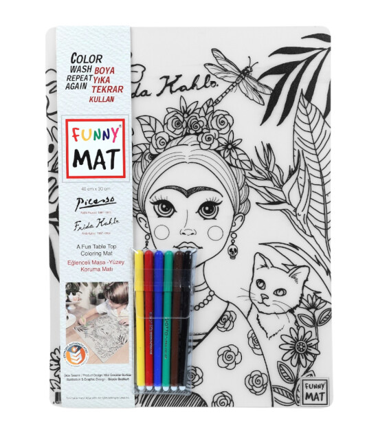 Funny Mat Set // Pablo Picasso & Frida Kahlo (6 Kalem)