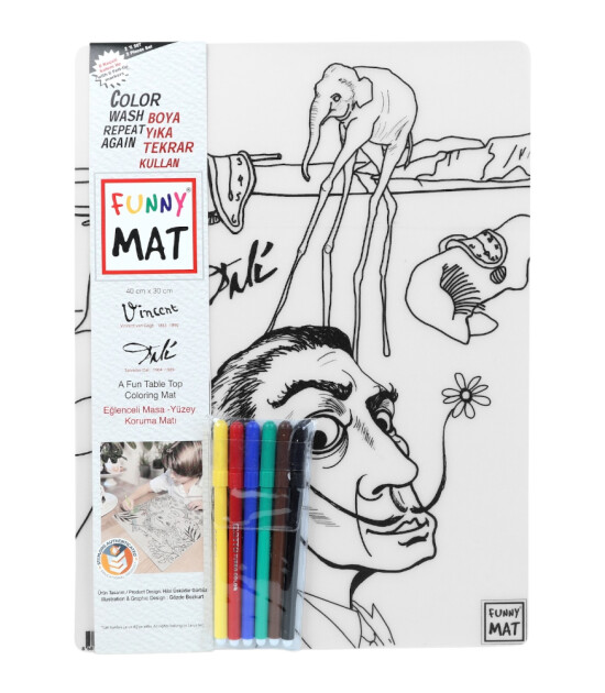 Funny Mat Set // Vincent van Gogh & Salvador Dali (6 Kalem)