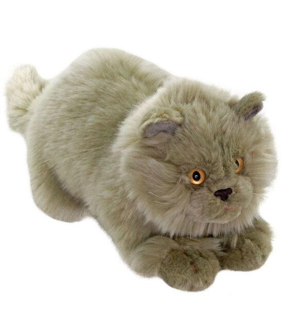Animals Of The World Peluş Yatan Gri Kedi (26 cm)