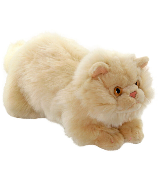 Animals Of The World Peluş Yatan Bej Kedi (26 cm)