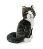 Animals Of The World Peluş Oturan Gri Kedi (22 cm)