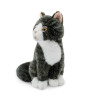 Animals Of The World Peluş Oturan Gri Kedi (22 cm)