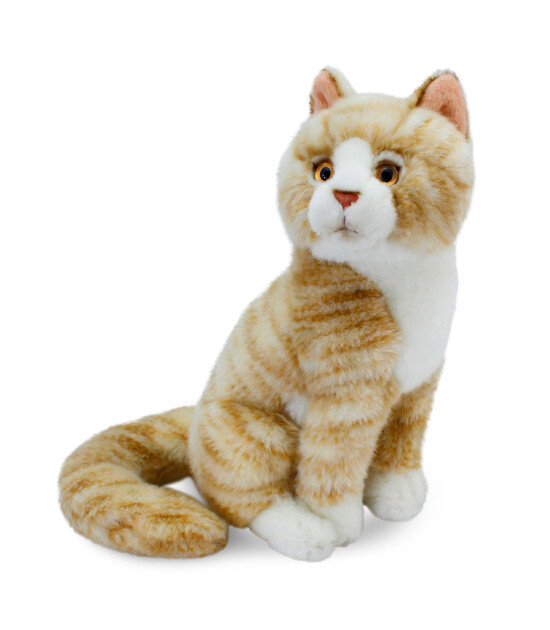 Animals Of The World Peluş Oturan Bej Kedi (22 cm)