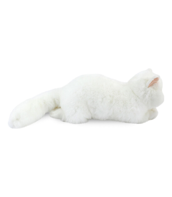 Animals Of The World Peluş Yatan Beyaz Kedi (34 cm)