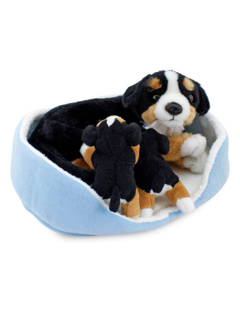 Animals Of The World Peluş Sepette Yavrulu Çoban Köpeği