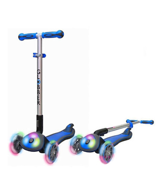 Globber Elite Işıklı ve Katlanabilir Scooter // Lacivert