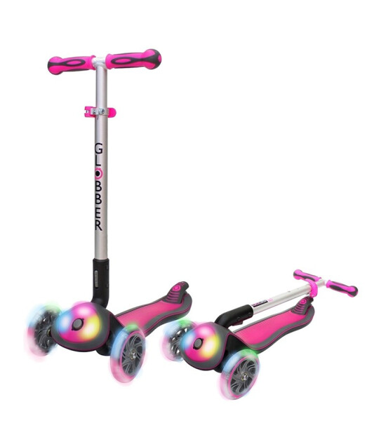 Globber Elite Işıklı ve Katlanabilir Scooter // Pembe