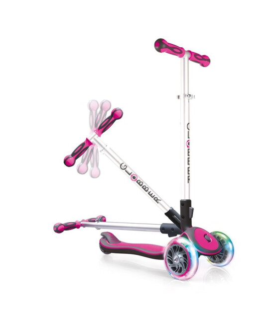 Globber Elite Işıklı ve Katlanabilir Scooter // Pembe-kb