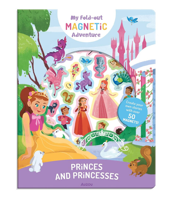 Auzou Publishing My Fold-Out Magnetic Adventure: Princes And Princesses