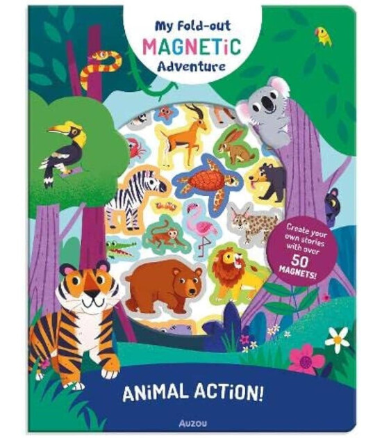 Auzou Publishing My Fold-Out Magnetic Adventure: Animal Action