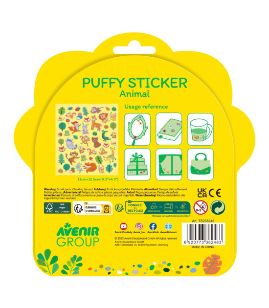 Avenir Puffy Kabartma Çıkartmalar // Animal