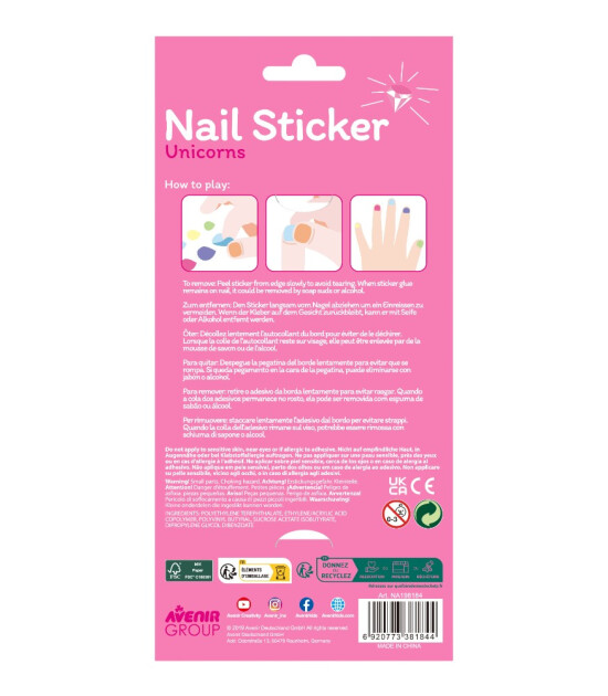 Avenir Tırnak Çıkartmaları - Simli // Unicorns