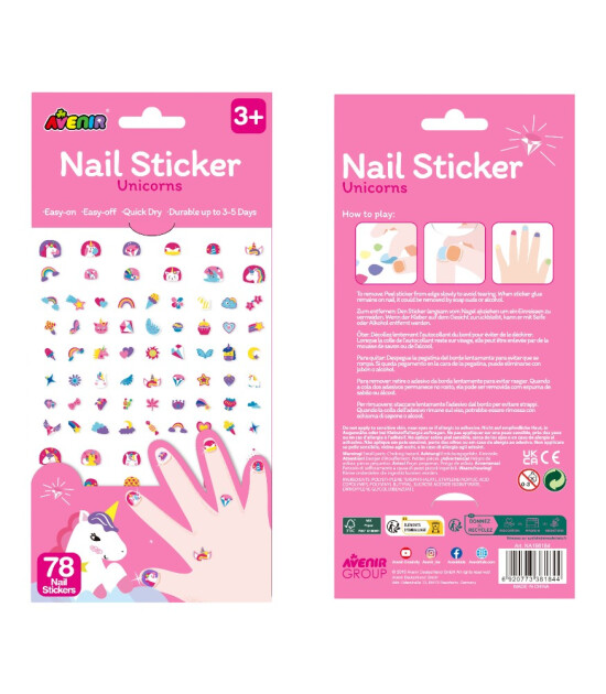 Avenir Tırnak Çıkartmaları - Simli // Unicorns