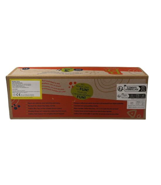 B.Toys 3'lü Mini Çek Bırak Araba Seti // Okul Otobüsü-Yarış Arabası-Polis