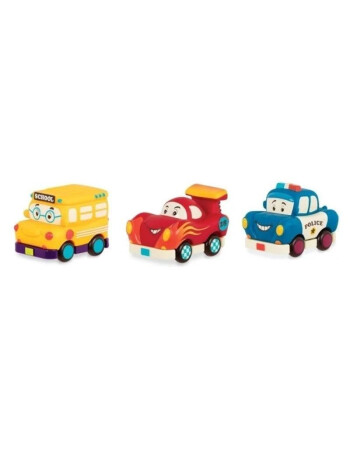 B.Toys 3'l&uuml; Mini &Ccedil;ek Bırak Araba Seti // Okul Otob&uuml;s&uuml;-Yarış Arabası-Polis