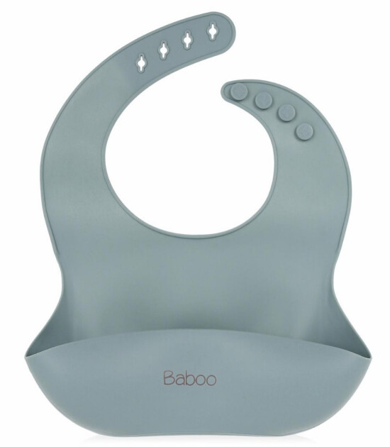 Baboo Silikon Mama Önlüğü / Grey (Gri)