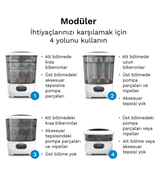 Baby Brezza Sterilizer Dryer Advanced 3'&uuml; 1 Arada Buharlı Sterilizat&ouml;r & Kurutucu