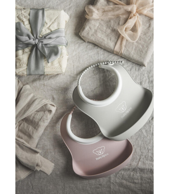Babybjörn Mini Yumuşak Mama Önlüğü Seti  // Powder Grey - Pink