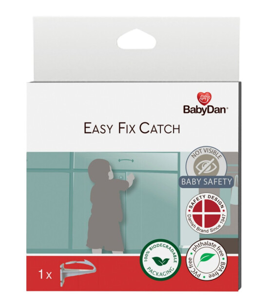 BabyDan Easy Fix Catch Kendinden Yapışkanlı Dolap ve &Ccedil;ekmece Kilidi // Beyaz