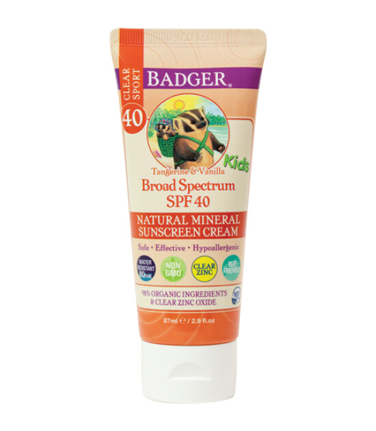 Badger Clear Zinc Çocuk Kolay Sürülüm Güneş Kremi (SPF40)