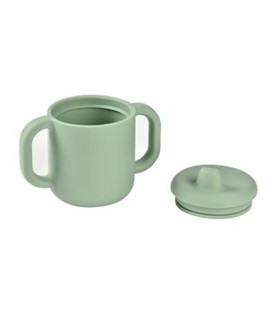 Beaba Kulplu Silikon Öğrenme Suluk // Sage Green