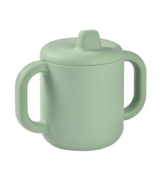Beaba Kulplu Silikon Öğrenme Suluk // Sage Green