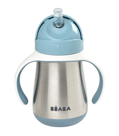 Beaba Çelik Termos Pipetli Suluk (250 ml) // Windy Blue