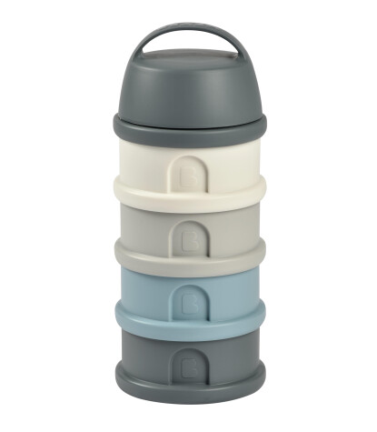 Beaba Süt Tozu Kutusu ve Atıştırmalık Kap Seti // Mineral Grey - Blue