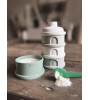 Beaba Süt Tozu Kutusu ve Atıştırmalık Kap Seti // Cotton White - Sage Green