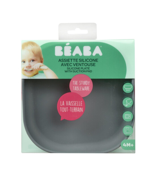 Beaba Vakumlu Silikon Tabak // Mineral Grey