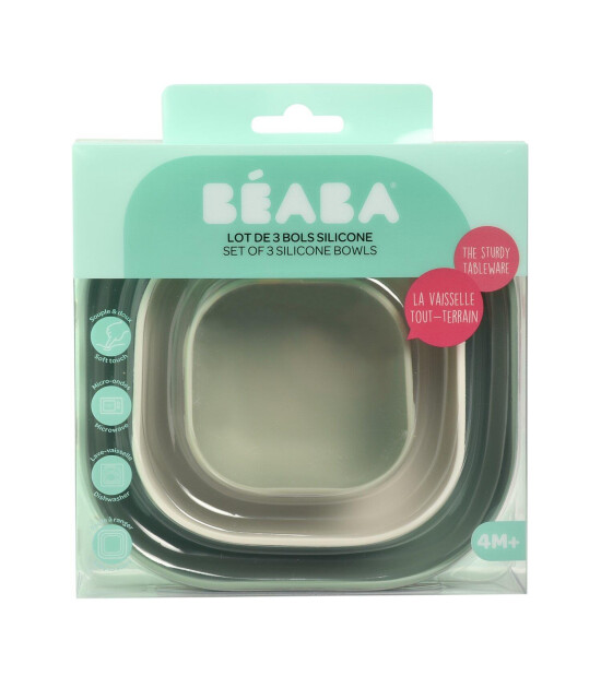 Beaba Silikon Kase Seti (3 Parça) // Sage green
