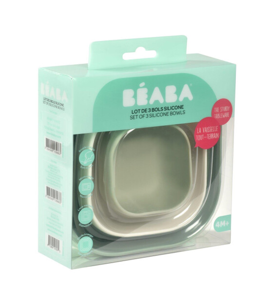 Beaba Silikon Kase Seti (3 Parça) // Sage green
