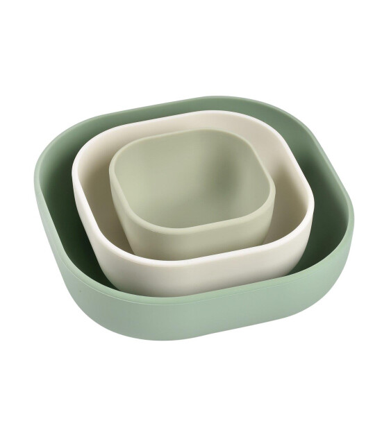 Beaba Silikon Kase Seti (3 Parça) // Sage green