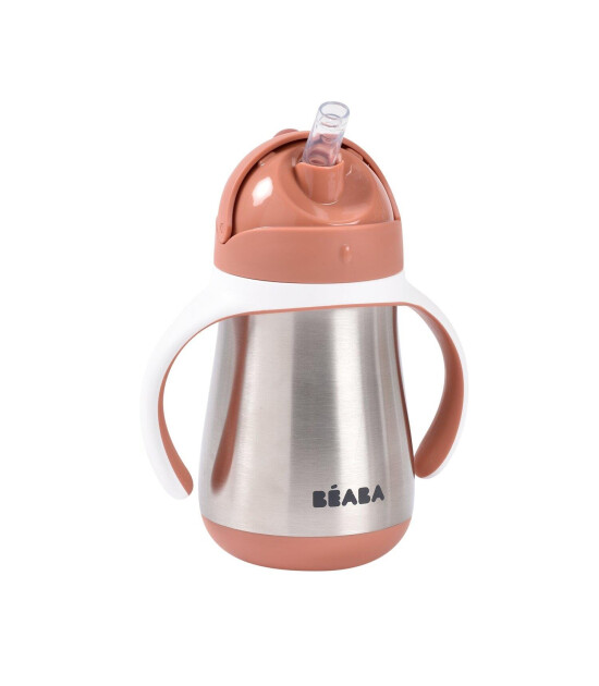 Beaba Çelik Termos Pipetli Suluk (250 ml) // Terracotta