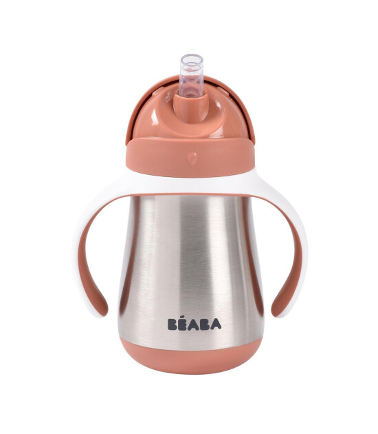 Beaba Çelik Termos Pipetli Suluk (250 ml) // Terracotta