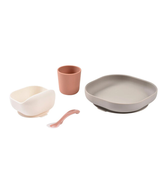 Beaba Silikon Beslenme Seti (4 Par&ccedil;a) // Terracotta - Gazelle