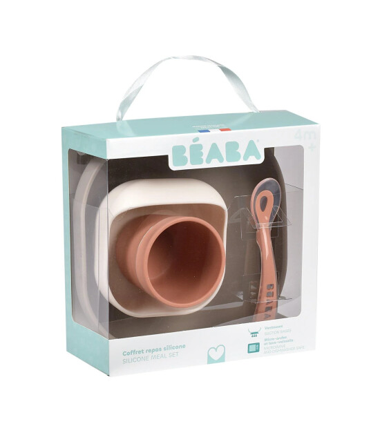 Beaba Silikon Beslenme Seti (4 Par&ccedil;a) // Terracotta - Gazelle