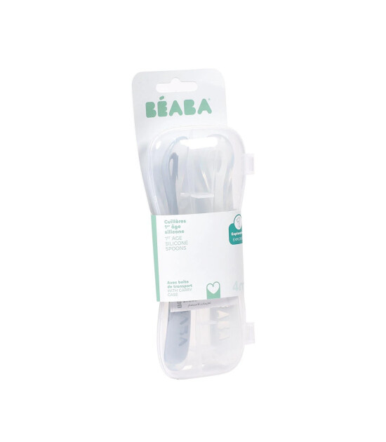 Beaba Silikon Bebek Kaşık Seti // Pebble - Cloud Blue