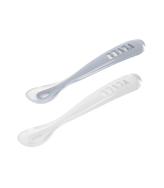 Beaba Silikon Bebek Kaşık Seti // Pebble - Cloud Blue