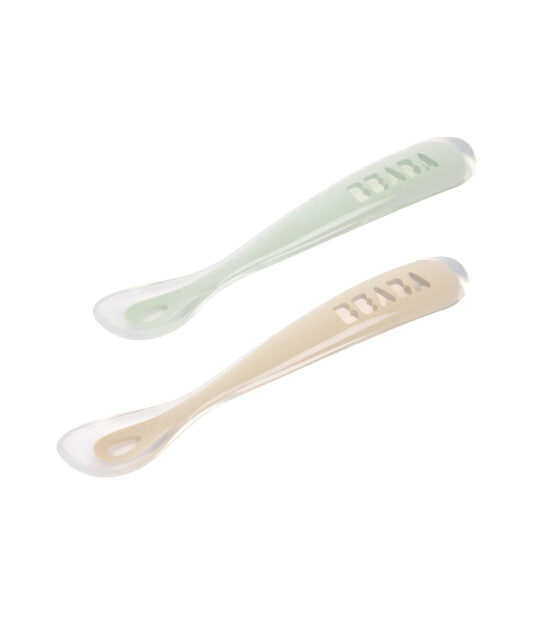 Beaba Silikon Bebek Kaşık Seti // Clay - Misty Green