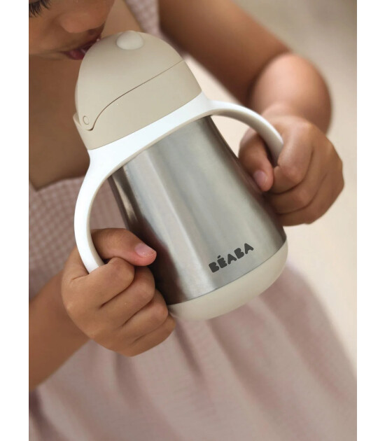 Beaba &Ccedil;elik Termos Pipetli Suluk (250 ml) // Clay