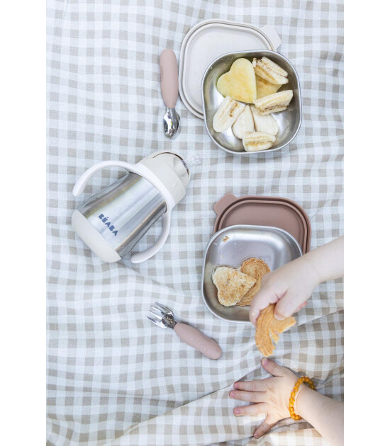 Beaba &Ccedil;elik Termos Pipetli Suluk (250 ml) // Clay