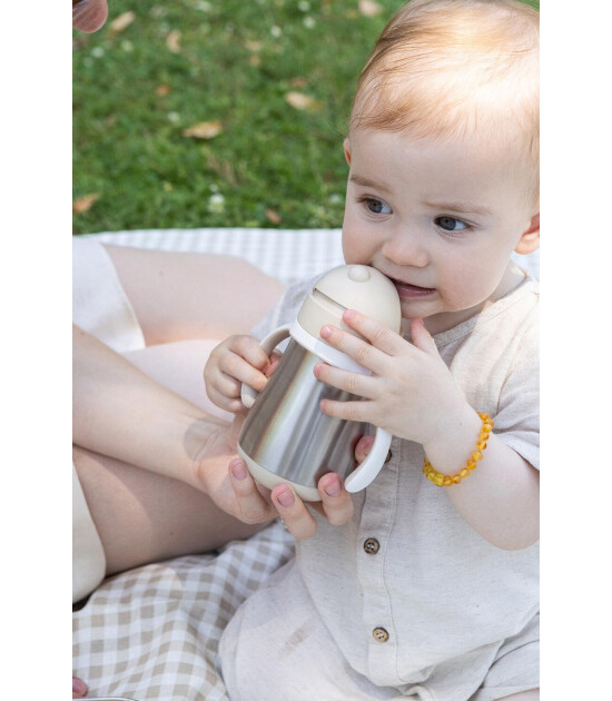 Beaba &Ccedil;elik Termos Pipetli Suluk (250 ml) // Clay