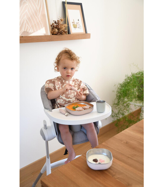 Beaba Paslanmaz Çelik Beslenme Seti (3 Parça) // Cotton Candy