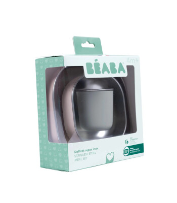 Beaba Paslanmaz Çelik Beslenme Seti (3 Parça) // Cotton Candy