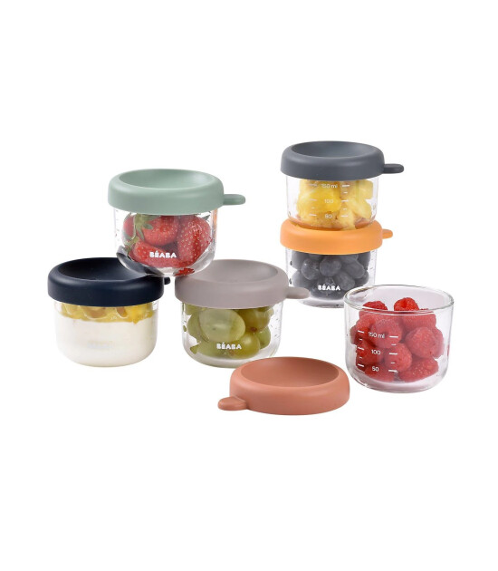 Beaba Bebek Cam Mama Kavanozu Seti 6 Par&ccedil;a (150 ml) // Sunrise Color Mix