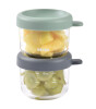 Beaba Bebek cam mama kavanozu 2li set , 150 ml Mineral / 150 ml Sage Green