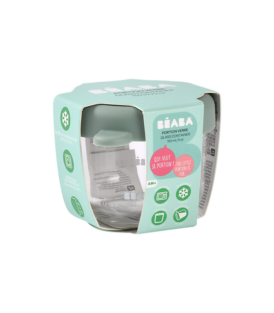 Beaba Bebek cam mama kavanozu 150 ml, Sage Green