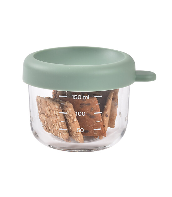 Beaba Bebek cam mama kavanozu 150 ml, Sage Green